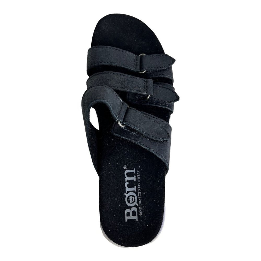 Womens Born Daintree Slide Sandals US 7 M Black Adjustable Straps Leather - Picture 7 of 8